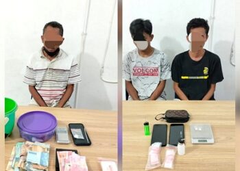Ketiga pelaku itu S alias K, YAH dan TW beserta barang bukti sudah diamankan Satres Narkoba Polres Siantar