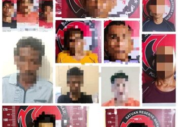 Para tersangka narkoba yang ditangkap Polre Tanjung Balai