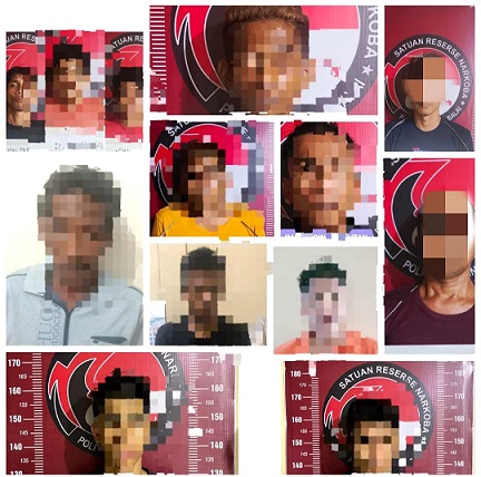 Para tersangka narkoba yang ditangkap Polre Tanjung Balai