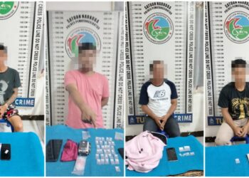 ke empat pengedar narkoba dan barang bukti sudah diamankan pihak Satres Narkoba Polres Siantar.
