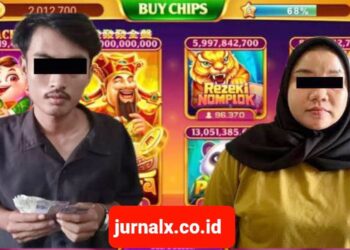 Kasir penjual Chips Higgs Domino dan pembeli yang ditangkap polisi. (Foto Ist)