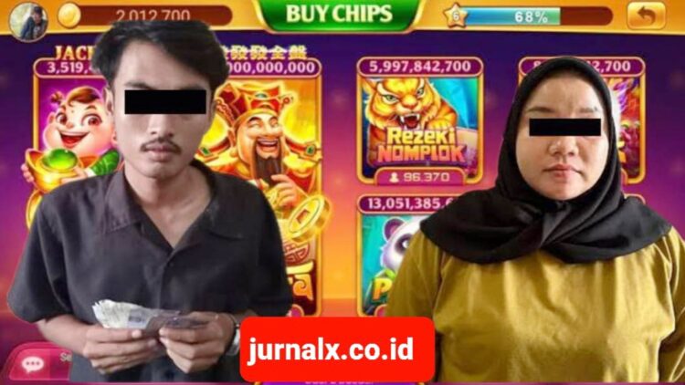 Kasir penjual Chips Higgs Domino dan pembeli yang ditangkap polisi. (Foto Ist)