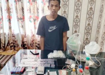 Rusli bandar shabu di pesisir pantai Jalan Kampar Kelurahan Belawan I, Kecamatan Medan Belawan, Medan. (Foto Ist)