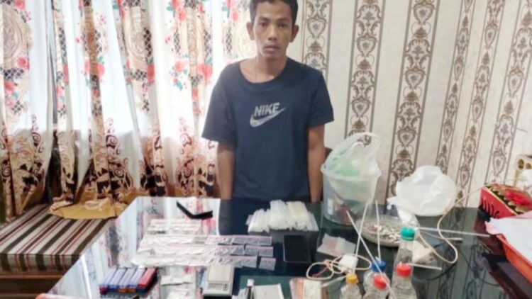 Rusli bandar shabu di pesisir pantai Jalan Kampar Kelurahan Belawan I, Kecamatan Medan Belawan, Medan. (Foto Ist)
