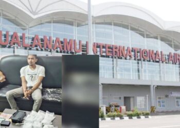 Pelaku MF asal Aceh diamankan di Bandara Kualanamu. (Foto Ist)