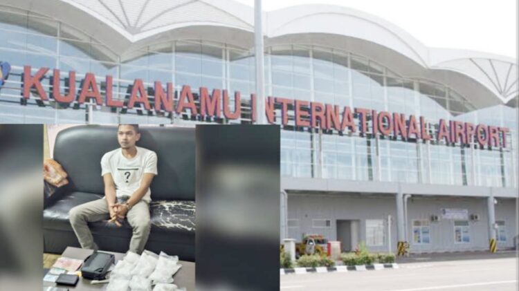 Pelaku MF asal Aceh diamankan di Bandara Kualanamu. (Foto Ist)