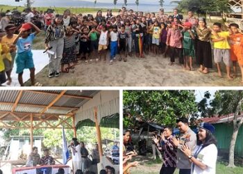 Kapolres Toba, AKBP Taufiq Hidayat Tayeb dan Wakil Bupati Toba melakukan kunjungan ke Rumah Belajar GMKI Toba