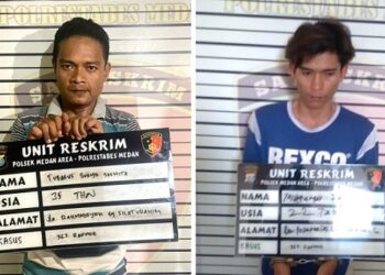 Menantu dan anak tiri pencuri sepeda motor mertua. (Foto Ist)