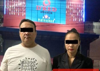 Kapten Dan Resepsionis D’Red Club & KTV yang ditangkap jual ekstasi (Foto Ist)