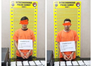 Dua pelaku penyelundup shabu dimana salah satunya seorang pelajar. (Foto Ist)