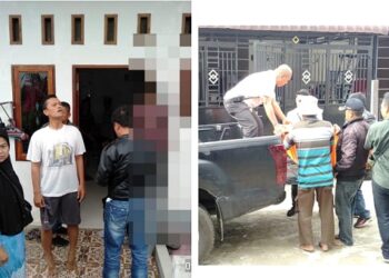Personil Polres Siantar saat olah TKP dan evakuasi jasad korban Renova Suryani Panjaitan