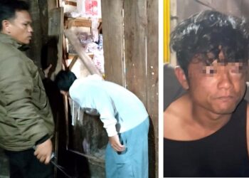 Kanit Reskrim Polsek Siantar Barat IPDA MTT Simanungkalit pimpin olah TKP dan Riko Dianto Silaban kondisi babak belur dipukujli saat di TKP