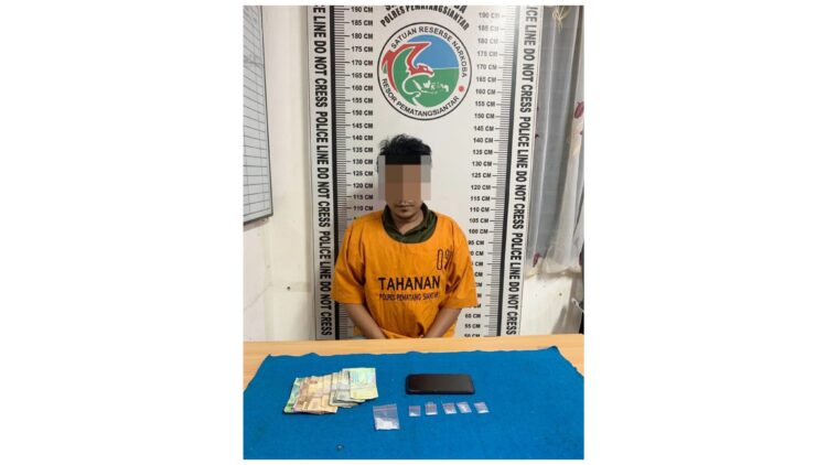 Pelaku Bambang Hardiansyah dan barang bukti sudah diamankan Sat Resnarkoba Polres Siantar