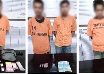 Pelaku H alias Iyen dan ke tiga temannya beserta barang bukti sudah diamankan Polsek Perdagangan