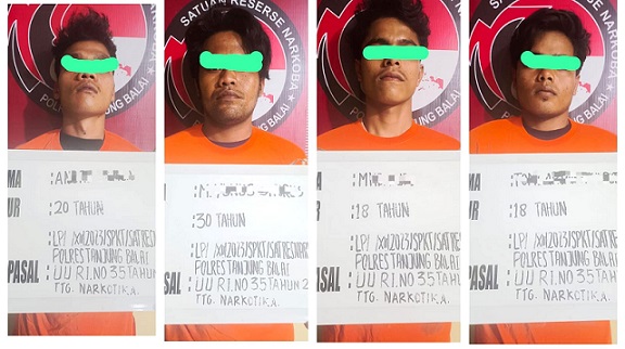 Ke empat pria diduga pengedar shabu