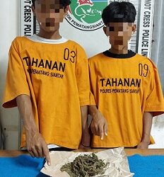 Pelaku MY dan HM beserta barang bukti sudah diamankan Sat Resnarkoba Polres Siantar