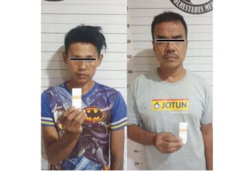 Dua penguna narkoba jenis shabu yang ditangkap.(Foto Ist)