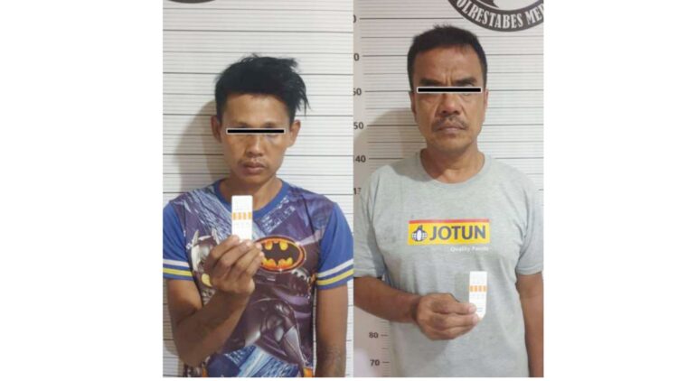 Dua penguna narkoba jenis shabu yang ditangkap.(Foto Ist)