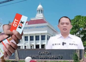 Bupati Labuhanbatu Erik Adtrada Ritonga diduga terjaring OTT oleh KPK. (Foto Ilustarsi jurnalx.co.id) 