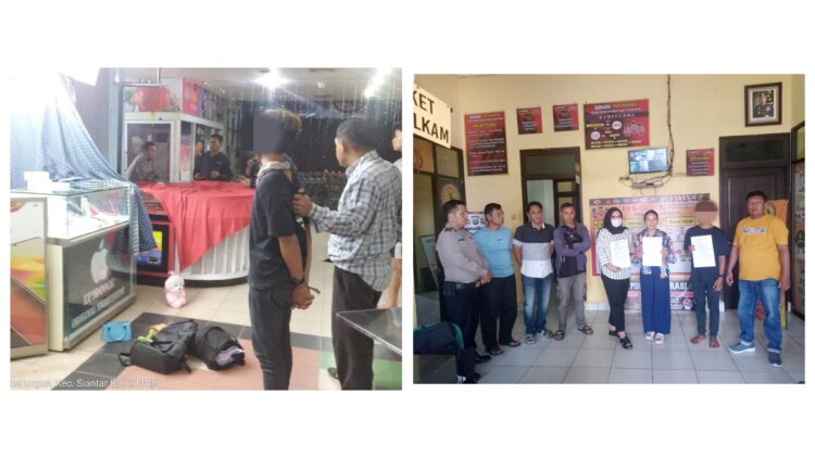Pihak Polsek Siantar Barat saat problem Solving masalah pencurian yang dilakukan AR