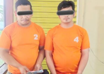 Dua pelaku tindak pidana pencurian tas berisikan uang hasil penjualan minyak