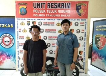 Pelaku curanmor, AF alias F diapit polisi Polsek Teluk Nibung