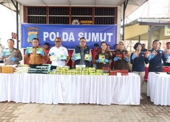 Polda Sumut memusnahkan barang bukti narkotika hasil pengungkapan selama 53 hari. (Foto Ist)