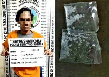 Pelaku ET dan barang bukti sudah diamankan Sat Resnarkoba Polres Siantar