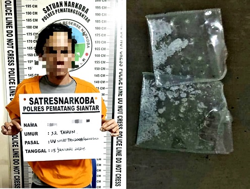 Pelaku ET dan barang bukti sudah diamankan Sat Resnarkoba Polres Siantar