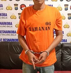 Bandar narkoba IB alias E beserta barang bukti sudah diamankan Sat Narkoba Polres Tanjung Balai