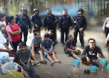 Kampung Banten, Desa Sei Mencirim yang digerebek Polda Sumut. (Foto Ist)