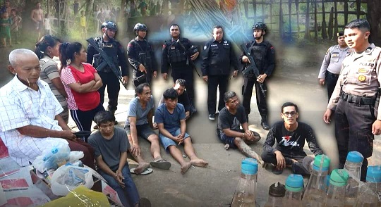 Kampung Banten, Desa Sei Mencirim yang digerebek Polda Sumut. (Foto Ist)