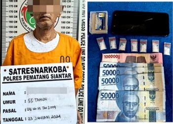 NS diduga pengedar shabu dan barang bukti sudah diamankan di Sat Narkob Polres Siantar