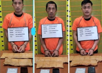 Penyelundup narkoba dari Bandara Kualanamu yang ditangkap. (Foto Ist)