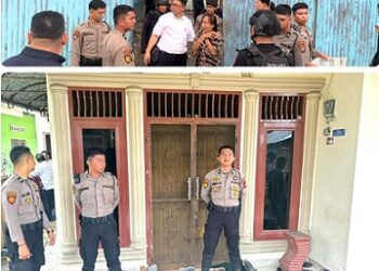 Penggerebekan lokasi sarang narkoba oleh Tim Satgas Gakkum Narkoba Polda Sumut. (Foto Ist)