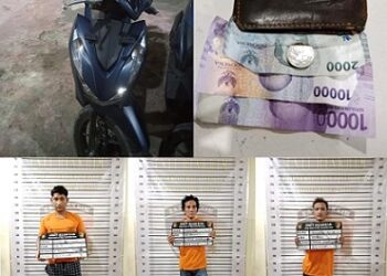 Pelaku curanmor dan barang bukti