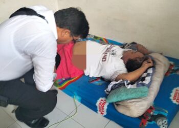 Jasad korban Tialam Elpina Br Panjaitan saat masih di kamar kos kosannya