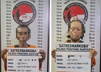 AP dan JP kedua residivis shabu sudah ditahan Sat Narkoba Polres Siantar