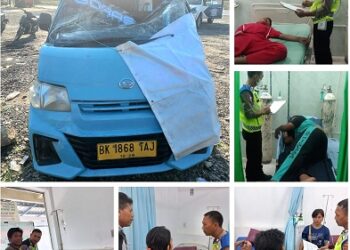 Mopen PT Sinar Tani sudah diamankan dan para penumpang mengalami luka luka