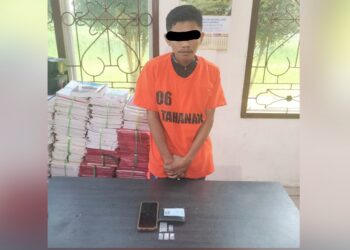 Tersangka MAP dan barang bukti sudah diamankan Sat Resnarkoba Polres Simalungun