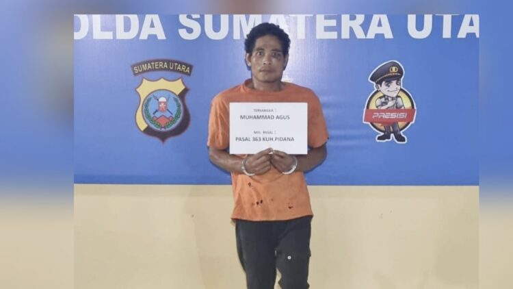 Pelaku pencurian emas, M.Agus (27)