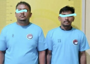 Dua orang warga dari Aceh, berinisial M dan J ditangkap polisi menyeludupkan sabu 1 kg. (Foto Ist)