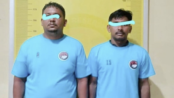 Dua orang warga dari Aceh, berinisial M dan J ditangkap polisi menyeludupkan sabu 1 kg. (Foto Ist)