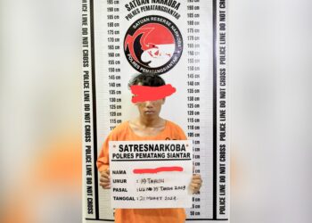 Pelaku If dan barang bukti sudah diamankan Sat Resnarkoba Polres Siantar