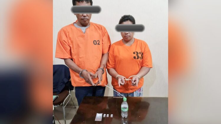 Sepasang kekasih BG dan HK yang tertangkap mengkonsumsi narkoba jenis sabu