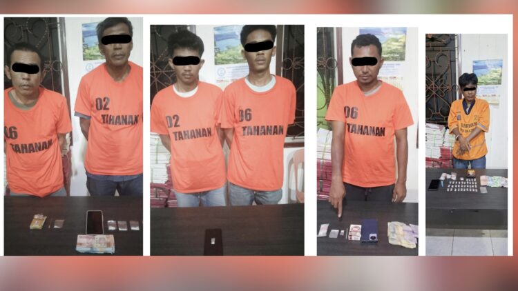 Ke 6 tersangka narkoba dan barang bukti