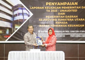 dr Susanti Serahkan LKPD Unaudited TA 2023 Kepada BPK RI Perwakilan Sumut