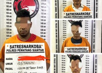 Ke 4 Pelaku Jaringan Peredaran Shabu Areal Perkebunan Karet 17 Simalungun sudah diamankan Sat Resnarkoba Polres Siantar