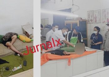 Jasad korban saat peluk bantal guling di rumah kontrakan dan saat diruangan jenajah RSUD dr Djasamen Saragih Kota Siantar