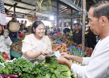Presiden Jokowi Belanja Buah di Pasar Buah Berastagi. (Foto Ist)